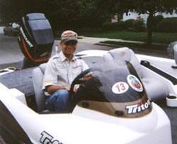 Nick Ruiz in his Triton Bass Boat